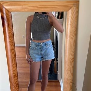 Gray Cropped Tank Top